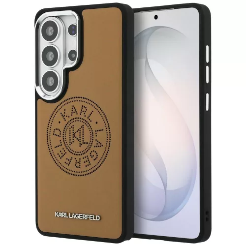 Karl Lagerfeld Perforated KL Samsung Galaxy S26 Ultra mágneses tok, MagSafe, barna