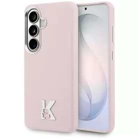   Karl Lagerfeld K Metal Logo Samsung Galaxy S26 mágneses tok, MagSafe, rózsaszín