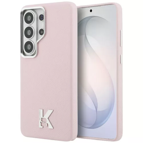 Karl Lagerfeld K Metal Logo Samsung Galaxy S26 Ultra mágneses tok, MagSafe, rózsaszín
