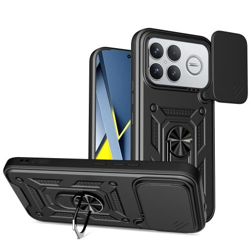 Tech-Protect Camshield Pro Xiaomi Poco F8 Ultra strapabíró tok kameravédelemmel, kitámasztóval, fekete