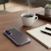 Frame Clear Hybrid Mag Samsung Galaxy A57 hátlap tok, MagSafe, átlátszó-lila