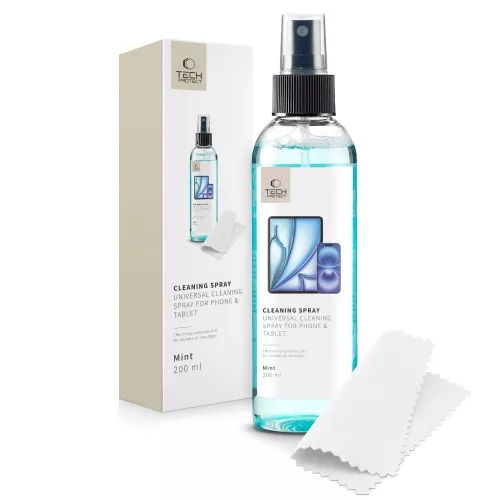 Tech-Protect mobiltelefon, tablet tisztító folyadék / spray, 200ml, Eko Mint
