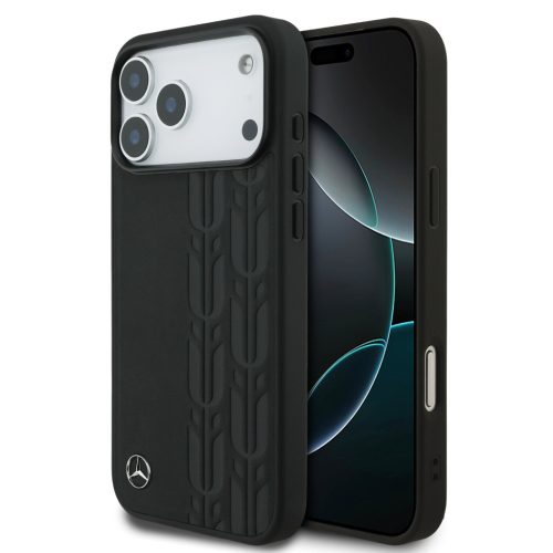 Mercedes Leather Laurel Leaves Stripes Apple iPhone 17 Pro Max MagSafe hátlap tok, kék