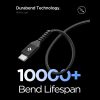 Spigen EB10010CCA USB-C-USB-C töltő- és adatkábel, fehér, 100W, 1m, fekete