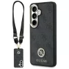 Guess 4G Big Rhinestone Triangle Strap Samsung Galaxy S26 mágneses tok pánttal, MagSafe, fekete