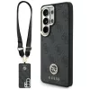 Guess 4G Big Rhinestone Triangle Strap Samsung Galaxy S26 Ultra mágneses tok pánttal, MagSafe, fekete