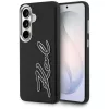 Karl Lagerfeld Grained Signature Metal Resin Logo Samsung Galaxy S26 tok, fekete
