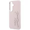 Karl Lagerfeld Grained Signature Metal Resin Logo Samsung Galaxy S26 tok, rózsaszín