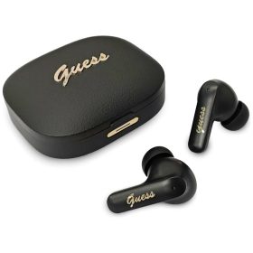   Guess Script Metal Logo vezeték nélküli bluetooth fülhallgató, fekete