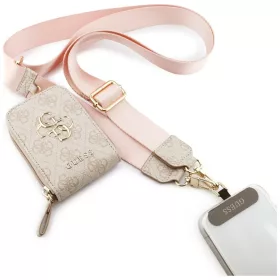   Guess Crossbody Strap PU 4G Metal Logo vállpánt / univerzális pánt pénztárcával, telefonra rögzíthető, rózsaszín