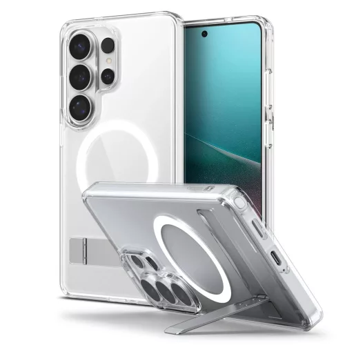 Spigen Ultra Hybrid S MagFit Samsung Galaxy S26 Ultra tok, MagSafe, Clear White, átlátszó-fehér