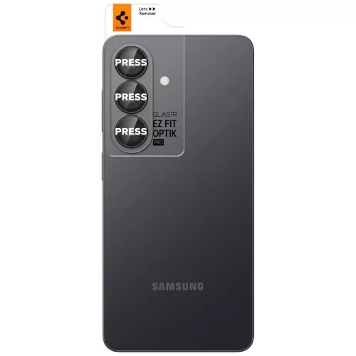 Spigen Glas.tR EZ Fit Optik Pro HD Samsung Galaxy S26 Tempered kameralencse-védő fólia felhelyező kerettel, fekete (2db)