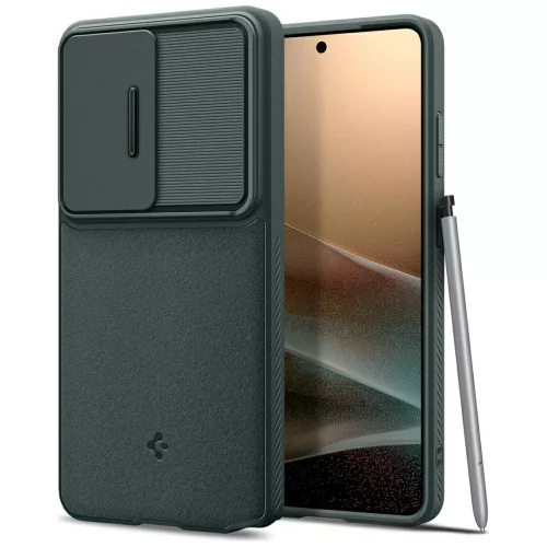 Spigen Optik Armor Samsung Galaxy S26 Ultra tok, Abyss Green, zöld