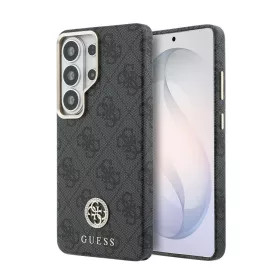   Guess PU Leather 4G Strass Logo Gold Frame Samsung Galaxy S26 Ultra mágneses tok, MagSafe, fekete-arany