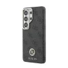Guess PU Leather 4G Strass Logo Gold Frame Samsung Galaxy S26 Ultra mágneses tok, MagSafe, fekete-arany