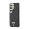 Guess PU Leather 4G Strass Triangle Logo Gold Frame Samsung Galaxy S26 Ultra mágneses tok, MagSafe, fekete-arany