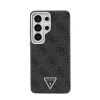 Guess PU Leather 4G Strass Triangle Logo Gold Frame Samsung Galaxy S26 Ultra mágneses tok, MagSafe, fekete-arany