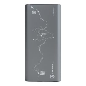   Tactical Squad Company USB-C Power bank / külső akkumulátor kijelzővel, 10000mAh, 30W, térkép minta, ezüst