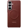 Samsung Carbon Magnet Samsung Galaxy S26 gyári hátlap tok, Aramid, MagSafe, korall piros