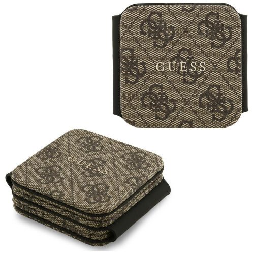 Guess 4G 3in1 vezeték nélküli wireless töltő, összecsukható, MagSafe, barna