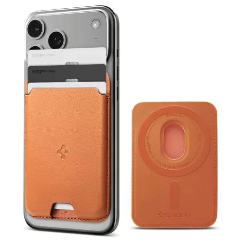 Spigen Valentinus Apple iPhone Magsafe kártyatartó, MagSafe, Metallic Orange, narancs (3db kártyához)