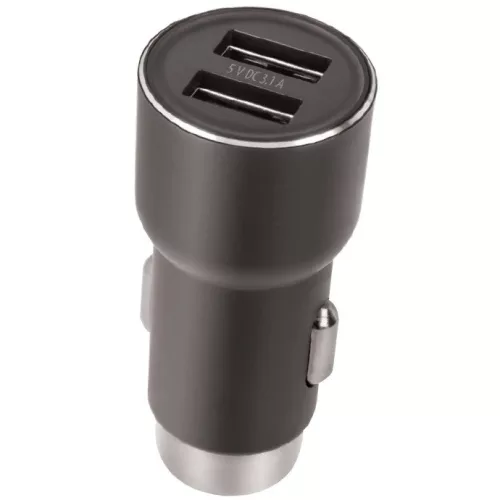Autós töltő, Szivargyújtós töltő, 5V / 3.1A, 2 x USB aljzat, Forever, szürke, CC-04