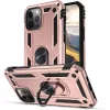 Apple iPhone 12 Mini, Műanyag hátlap védőtok, közepesen ütésálló, szilikon belső, telefontartó gyűrű, Defender, vörösarany