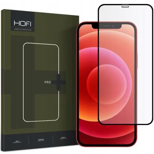 Apple iPhone 12 / 12 Pro, Kijelzővédő fólia, ütésálló fólia (az íves részre is!), Tempered Glass (üveg), Glass Full Pro Plus, fekete