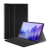Samsung Galaxy Tab A7 Lite 8.7 SM-T220 / T225, Bluetooth billentyűzetes, mappa tok, billentyűzet világítás, mágneses rögzítés, Wooze Illuminated, fekete