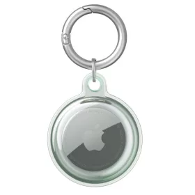   Apple AirTag szilikon tok, karabíner, Wooze AirTag Bubble, átlátszó/zöld