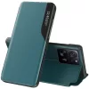 Samsung Galaxy A22 4G SM-A225F, Oldalra nyíló tok, stand, hívás mutatóval, Wooze FashionBook, zöld