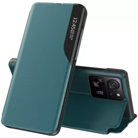   Samsung Galaxy A22 4G SM-A225F, Oldalra nyíló tok, stand, hívás mutatóval, Wooze FashionBook, zöld