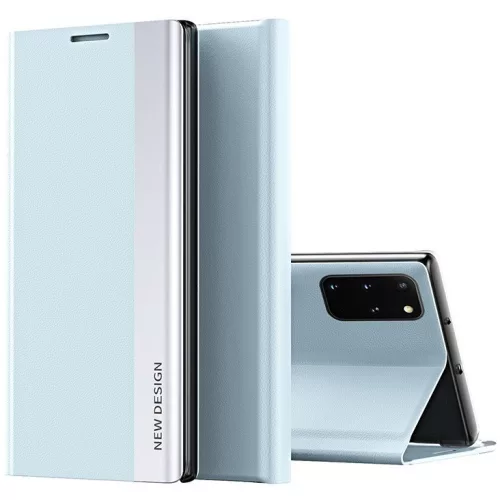 Huawei P40 Pro, Oldalra nyíló tok, stand, Wooze Silver Line, világoskék