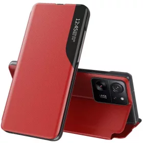   Apple iPhone 13 Pro Max, Oldalra nyíló tok, stand, Wooze FashionBook, piros