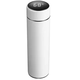   Prémium fémfalú termosz, hőtartó, LED-es érintő képernyős hőmérséklet kijelzővel, 500 ml, Wooze Keep Warm, fehér