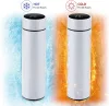 Prémium fémfalú termosz, hőtartó, LED-es érintő képernyős hőmérséklet kijelzővel, 500 ml, Wooze Keep Warm, fehér