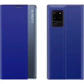   Huawei Mate 40 Pro, Oldalra nyíló tok, stand, hívás mutatóval, vékony csíkban, Wooze Look Inside, kék