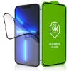 Apple iPhone 13 / 13 Pro / 14 / 16e / 17e, Kijelzővédő fólia, ütésálló fólia, Tempered Glass (edzett üveg), 5D, Full Glue, Nano Flexi Glass, fekete