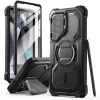 Supcase ArmorBox Samsung Galaxy S25 Ultra ütésálló tok, kijelző védelemmel, kitámasztóval, MagSafe, fekete