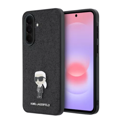 Karl Lagerfeld Fixed Glitter Metal Ikonik Samsung Galaxy A37 tok, fekete