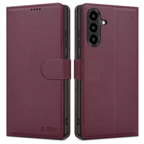 Tech-Protect Wallet Samsung Galaxy A27 flip / kinyitható tok, bordó