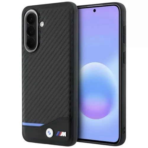 BMW M Carbon Samsung Galaxy A37 tok kameravédő peremmel, karbon minta, fekete