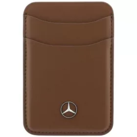 Mercedes mágneses kártyatartó, MagSafe, bőr, barna