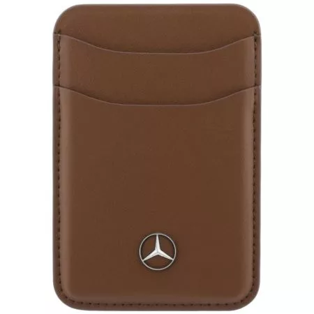 Mercedes mágneses kártyatartó, MagSafe, bőr, barna