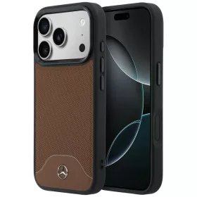   Mercedes Leather Wood Effect and Curve Apple iPhone 17 Pro Max MagSafe tok, barna
