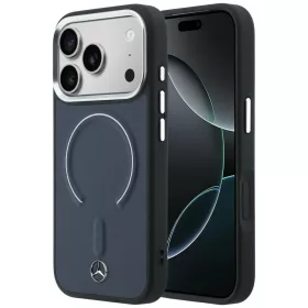 Mercedes Leather 3D Apple iPhone 17 Pro MagSafe tok, kék