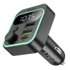 Hoco E85 bluetooth FM transmitter / autós töltő, 2xUSB-A-USB-C, PD, QC3.0, 20W, fekete