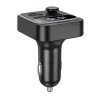 Hoco E85 bluetooth FM transmitter / autós töltő, 2xUSB-A-USB-C, PD, QC3.0, 20W, fekete