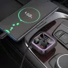 Hoco E85 bluetooth FM transmitter / autós töltő, 2xUSB-A-USB-C, PD, QC3.0, 20W, fekete