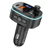 Hoco E62 bluetooth FM transmitter / autós töltő, 2xUSB-A-USB-C, PD, QC3.0, 20W, fekete